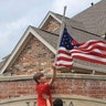 We have a small neighborhood of 100 homes and my wife, Sharon Zabloski and sons, Braden and Landon wanted to help remind everyone we're all in this together and here to support each other, so they placed American flags in front of every home and at our neighborhood entrance.