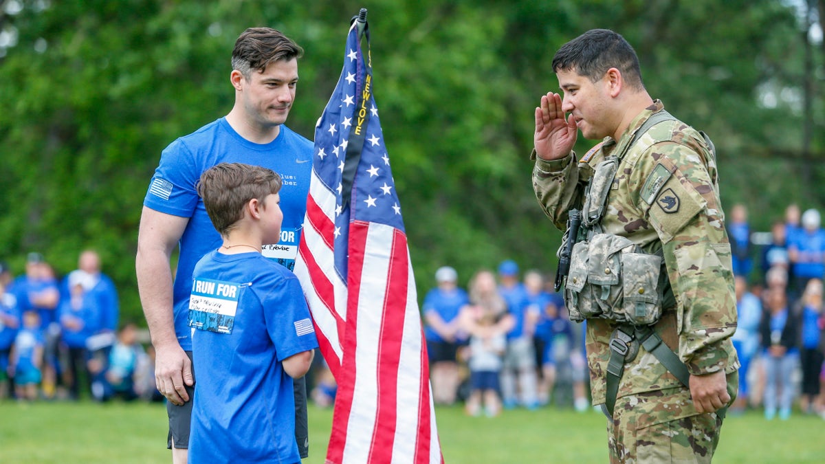 The 'wear blue: run to remember' Memorial Day 5k at Powderworks Park in Washington, in 2019.
