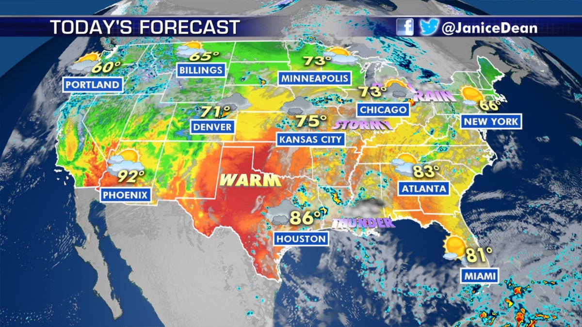 Warm conditions continue across the South, while the Northeast prepares for a warm-up.