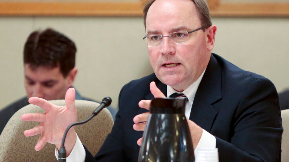 ???????Wisconsin state Sen. Thomas Tiffany, R-Hazelhurst, speaks at the State Capitol in Madison, Wis., May 29, 2015. Tiffany, a candidate endorsed by President Trump, won Tuesday's special House election. (Associated Press).