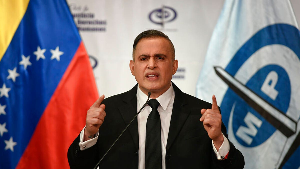 Venezuela's Attorney General Tarek William Saab gives a press conference regarding what the government calls a failed attack over the weekend aimed at overthrowing President Nicolás Maduro in Caracas, Venezuela, Monday, May 4, 2020.
