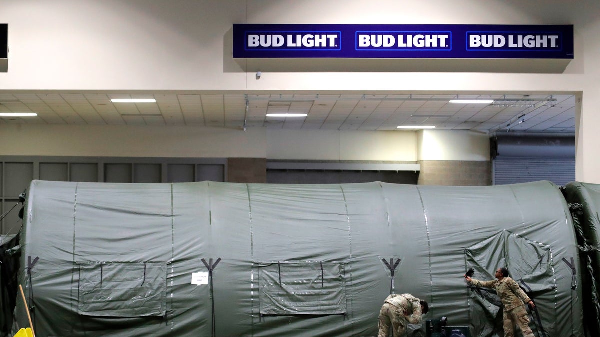 A military field hospital at the CenturyLink Field Event Center in Seattle last month.