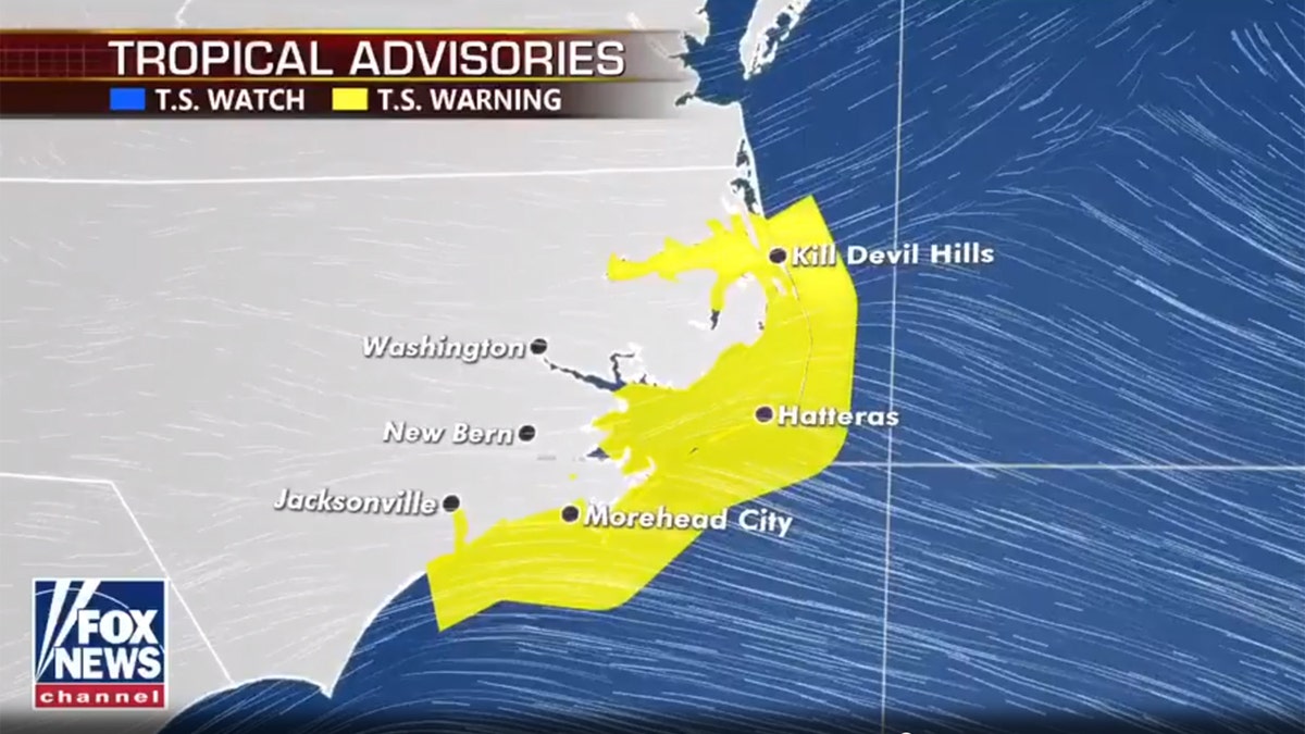 Tropical storm warnings are now in place in North Carolina before Tropical Storm Arthur gives a close pass.