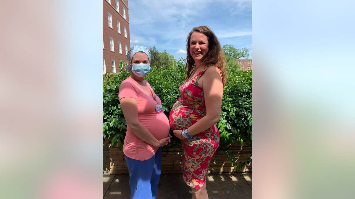 Shona Moeller, pictured right, has been in the hospital for weeks awaiting the birth of her first child. 