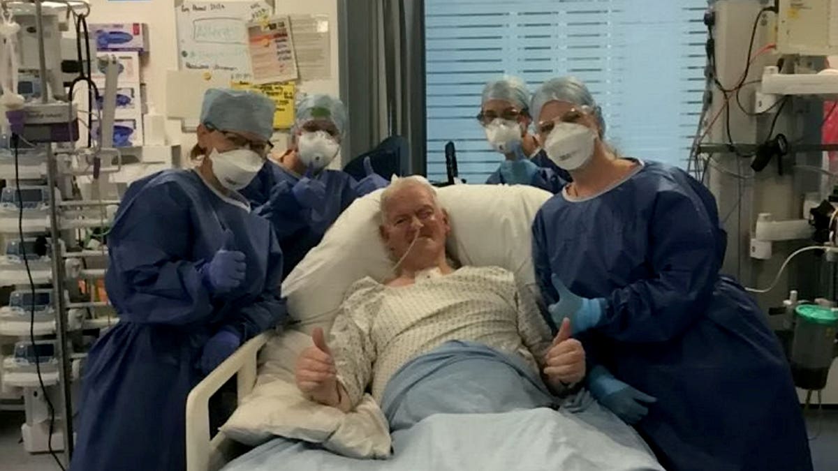 Brian Harvey, 69, has been dubbed "Teflon Man" by staffers who are helping to care for him. 