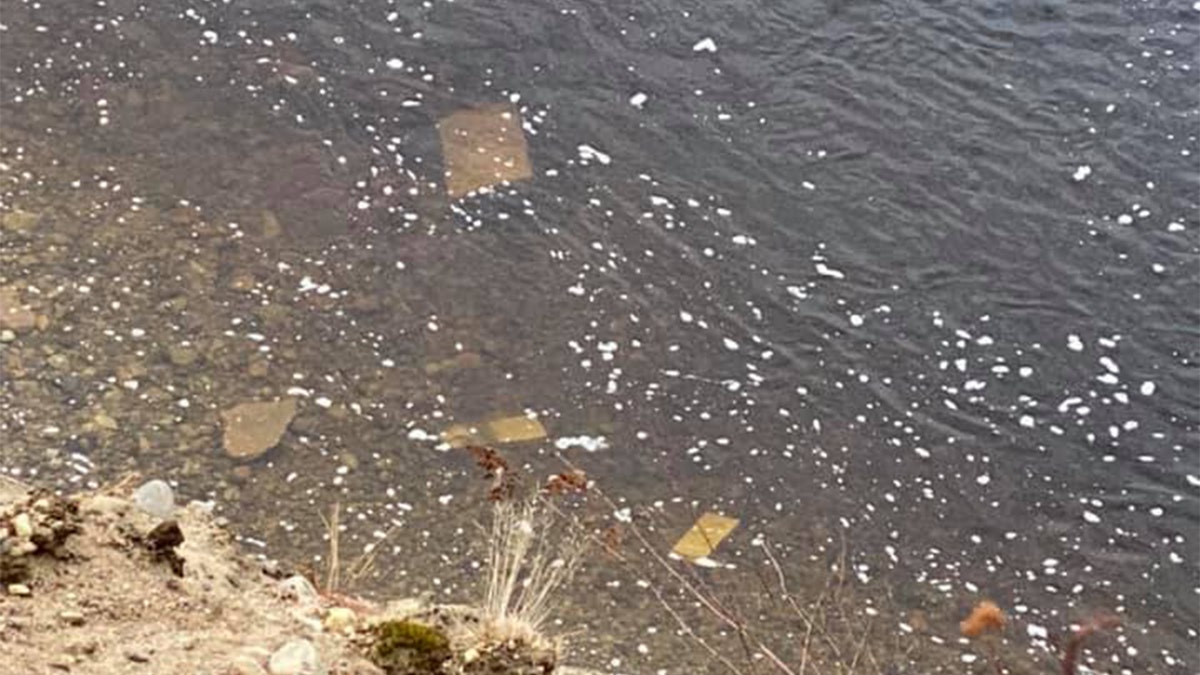 Headstones have fallen from the bluff into the river. (Courtesy: Maylynda Emerson)