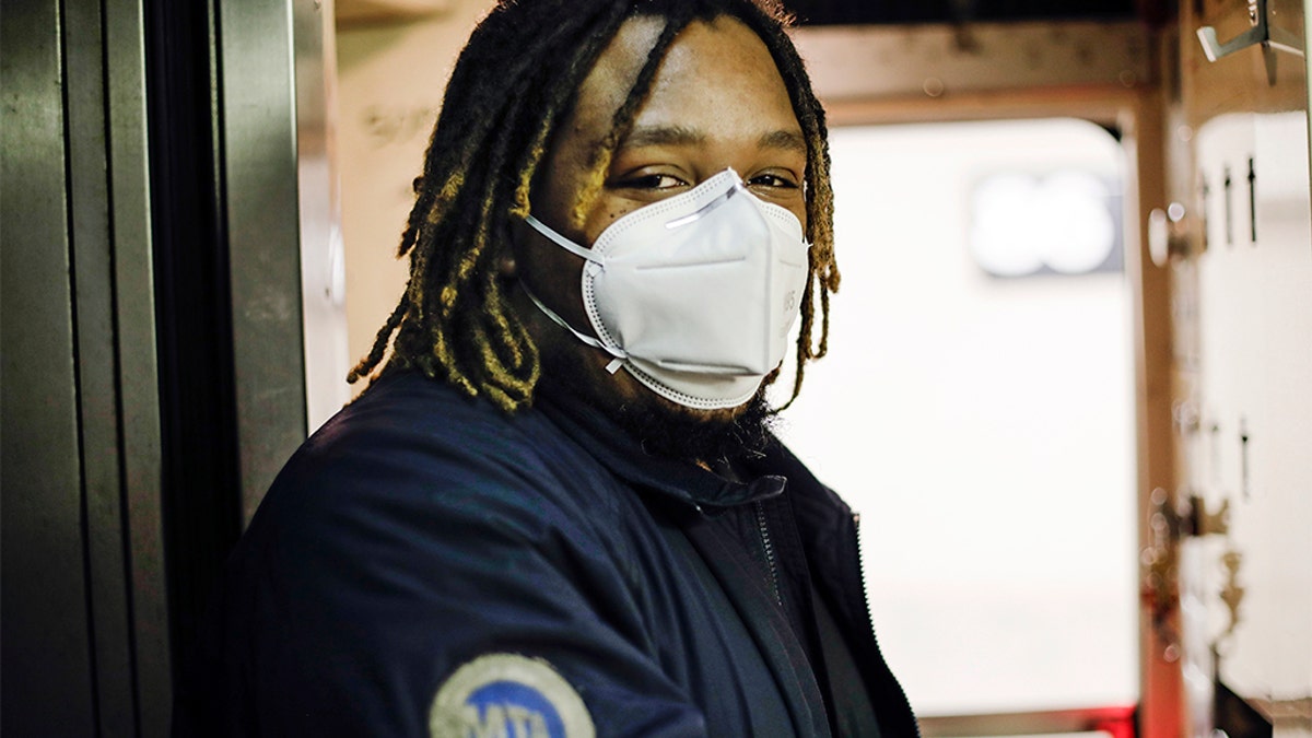New York City subway conductor Desmond Hill working on the N train in New York City last month. (AP Photo/Frank Franklin II)