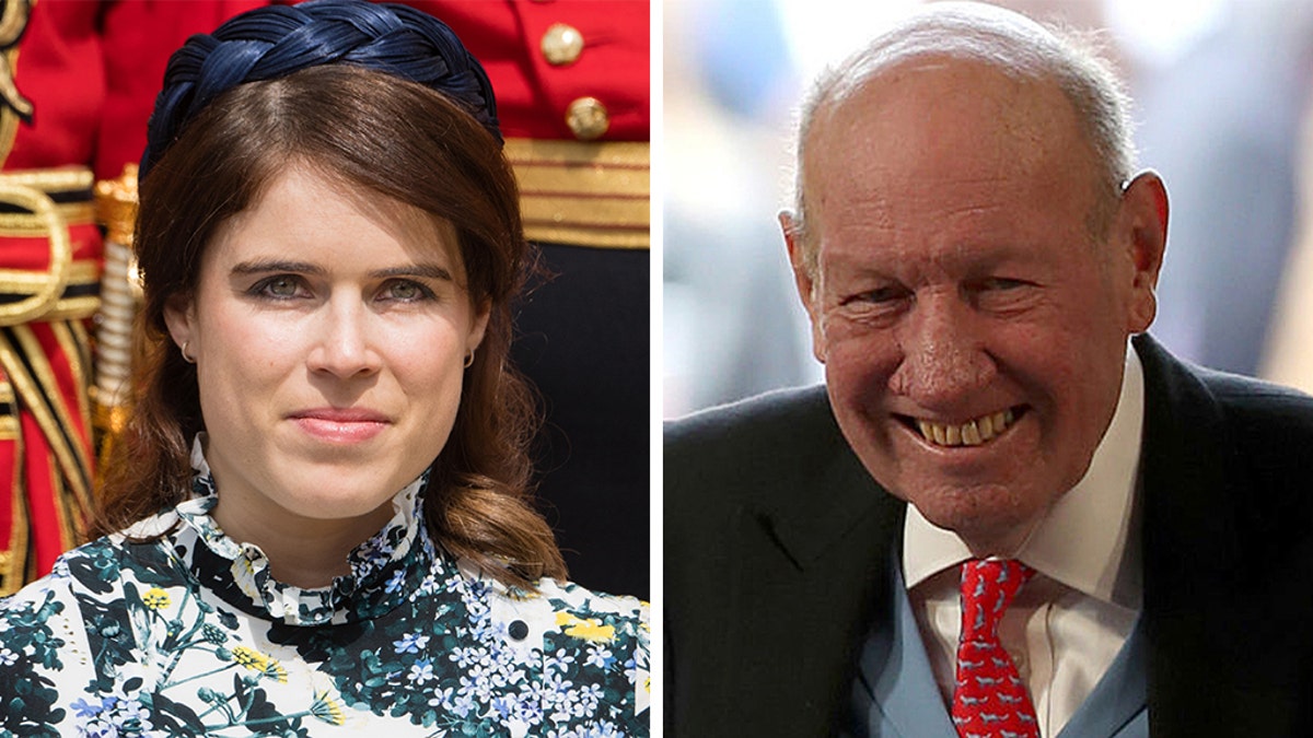 Princess Eugenie (left) and father-in-law George Brooksbank.
