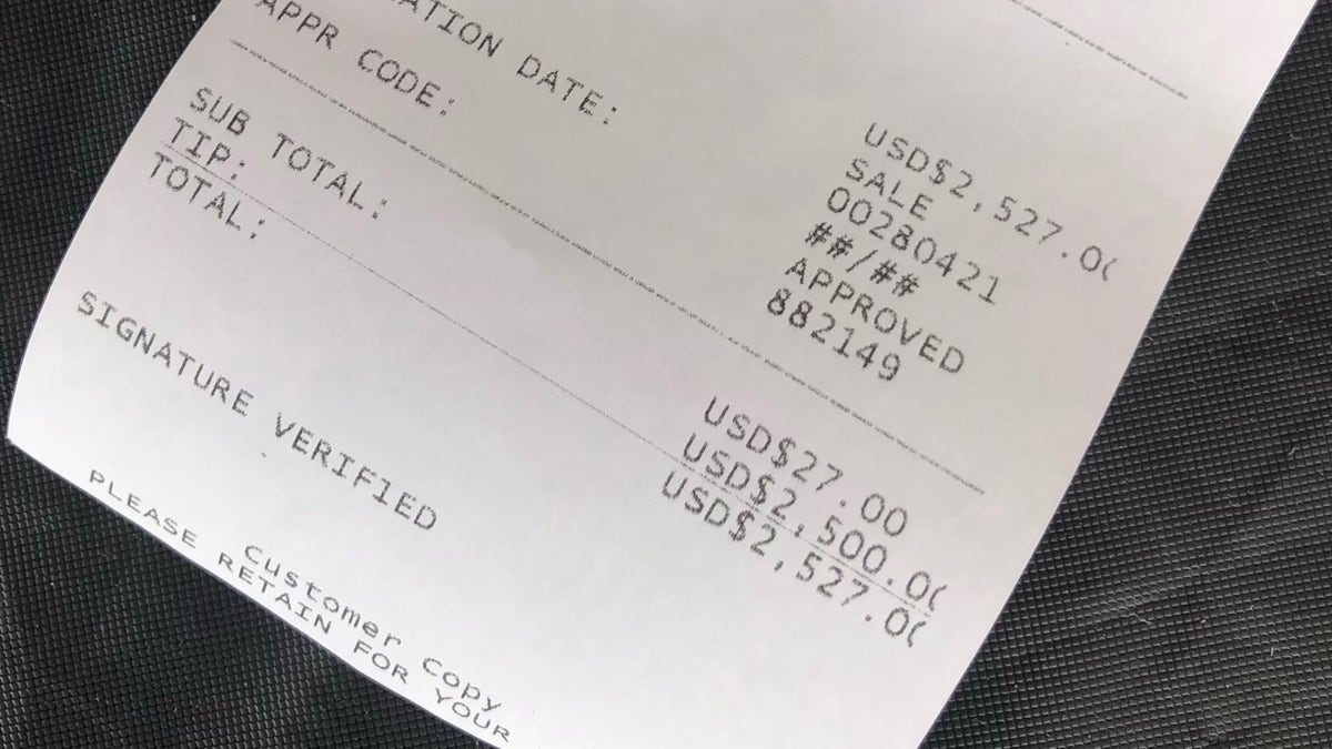 The customer left $2,500 for his stylist — and an additional $3,300 for the rest of the staff.