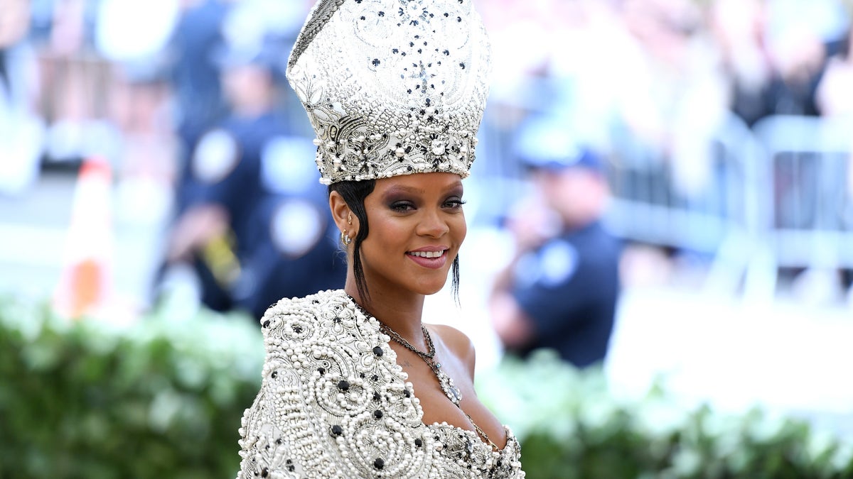 Recording artist Rihanna attends the Heavenly Bodies: Fashion &amp; The Catholic Imagination Costume Institute Gala at The Metropolitan Museum of Art on May 7, 2018 