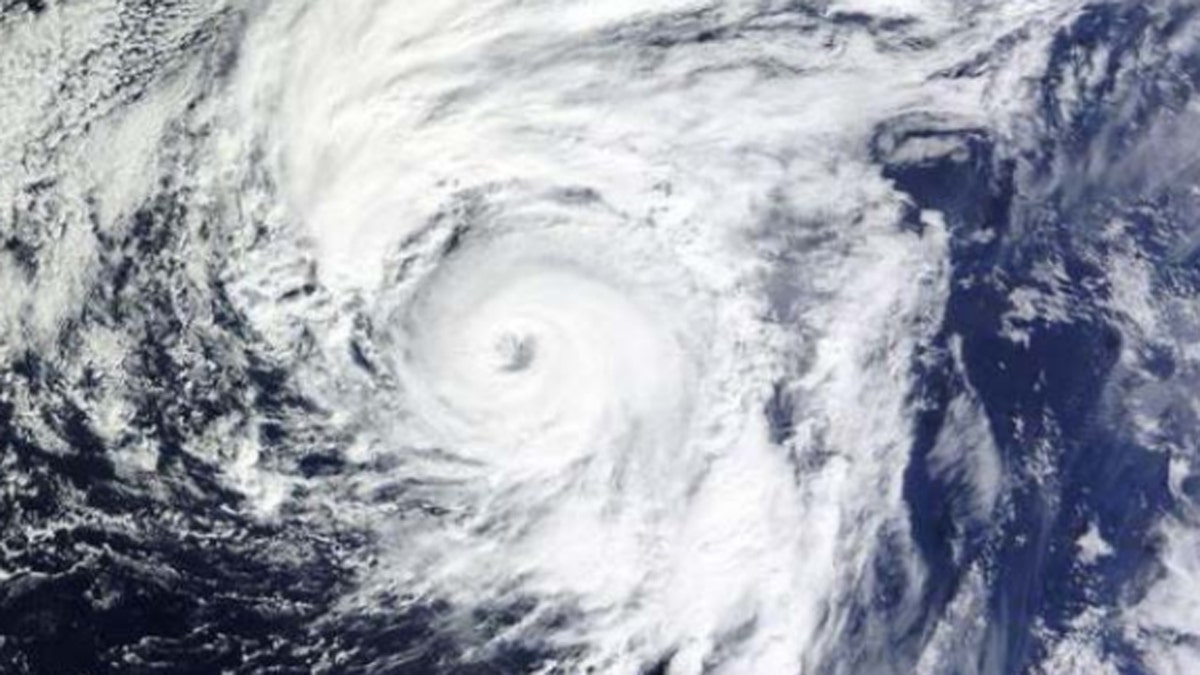 Hurricane Alex can be seen swirling in January 2016.