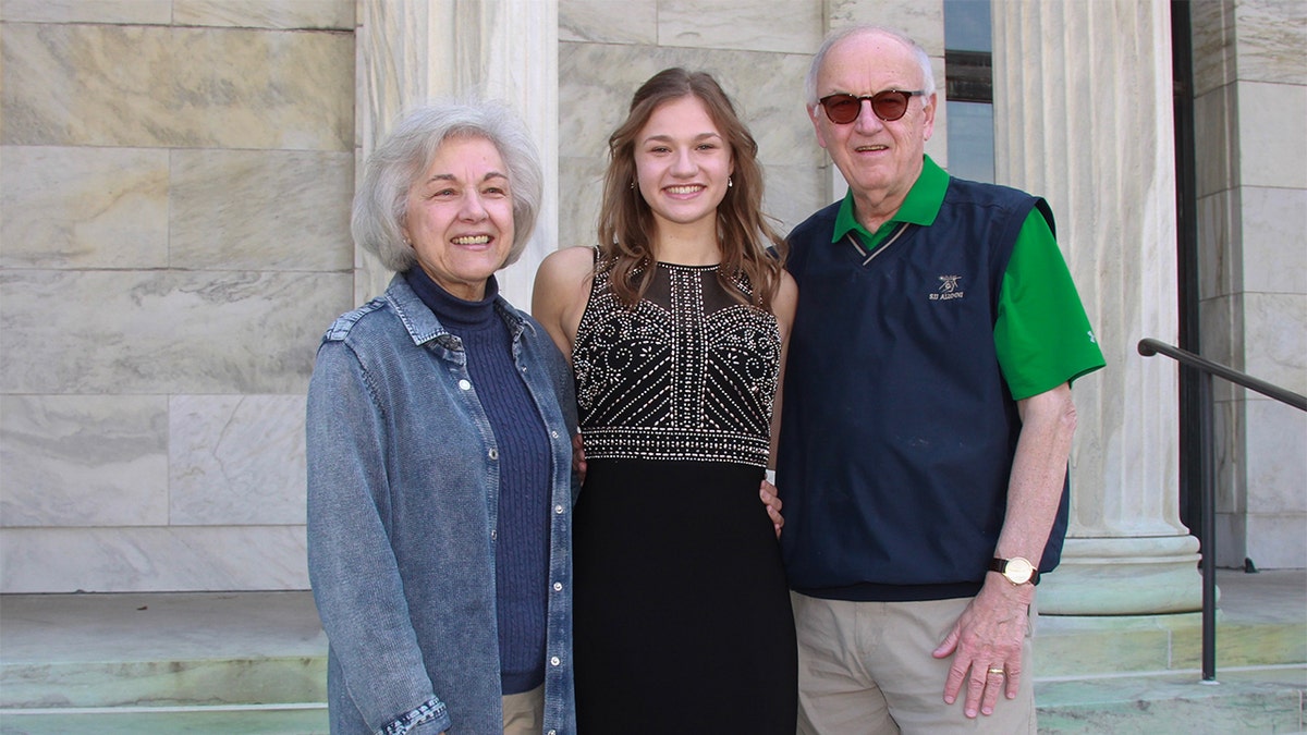 Caroline Jarrell and her grandparents, Dennis and Linda Pawlecki. (Courtesy of the Jarrell family)