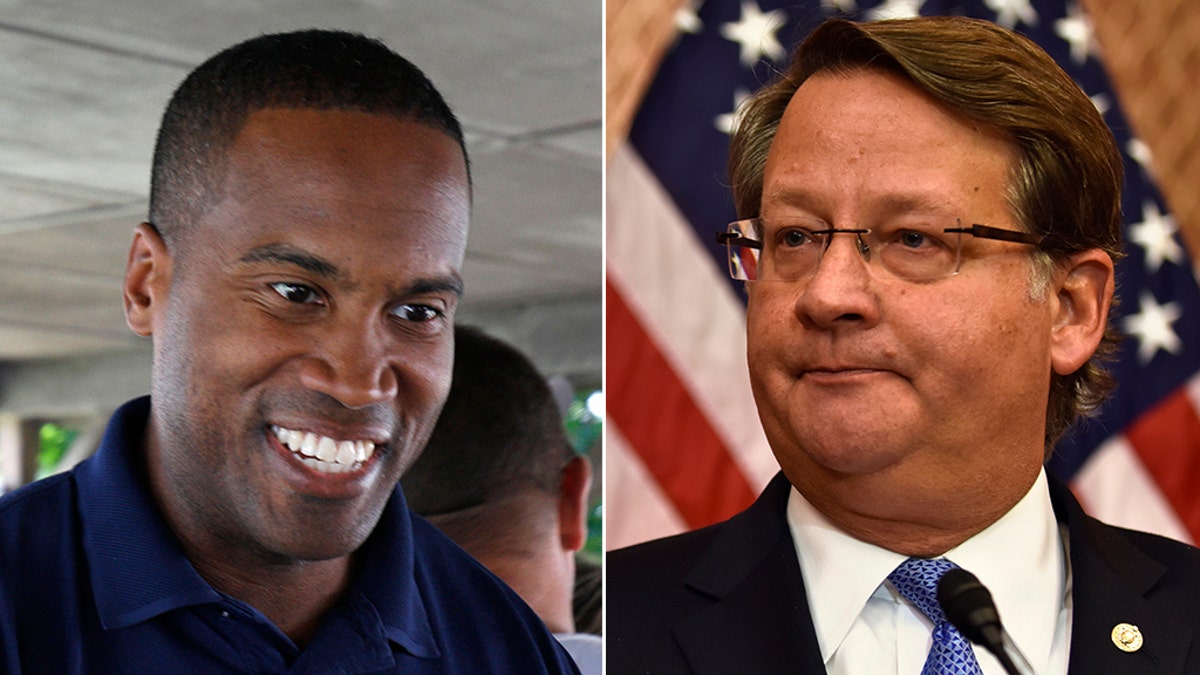 Sen. Gary Peters, D-Mich. (right) and his most prominent Republican challenger John James (left) (Reuters)