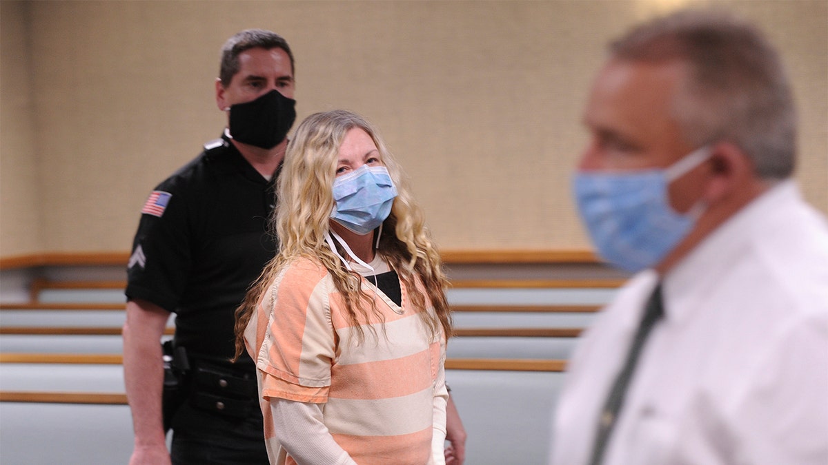 Lori Vallow appears in court for a second bond hearing at the Madison County Magistrate Court in Rexburg, Idaho on Friday, May 1, 2020. Vallow's bond reduction request was denied by Judge Michelle Mallard. (John Roark/The Idaho Post-Register via AP)