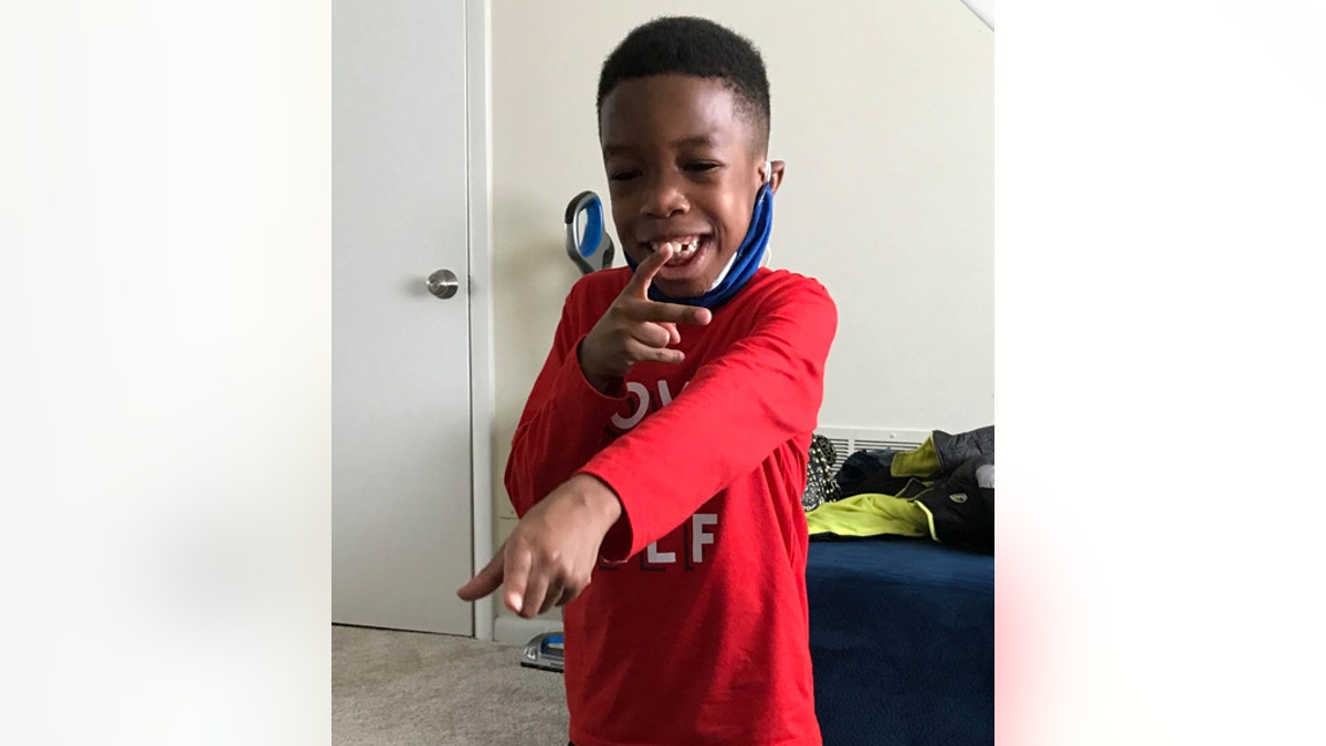 Nasir Striggs, 7, who has sickle cell anemia, is home from the hospital after recovering from the coronavirus. (Courtesy: Deshannon Striggs)