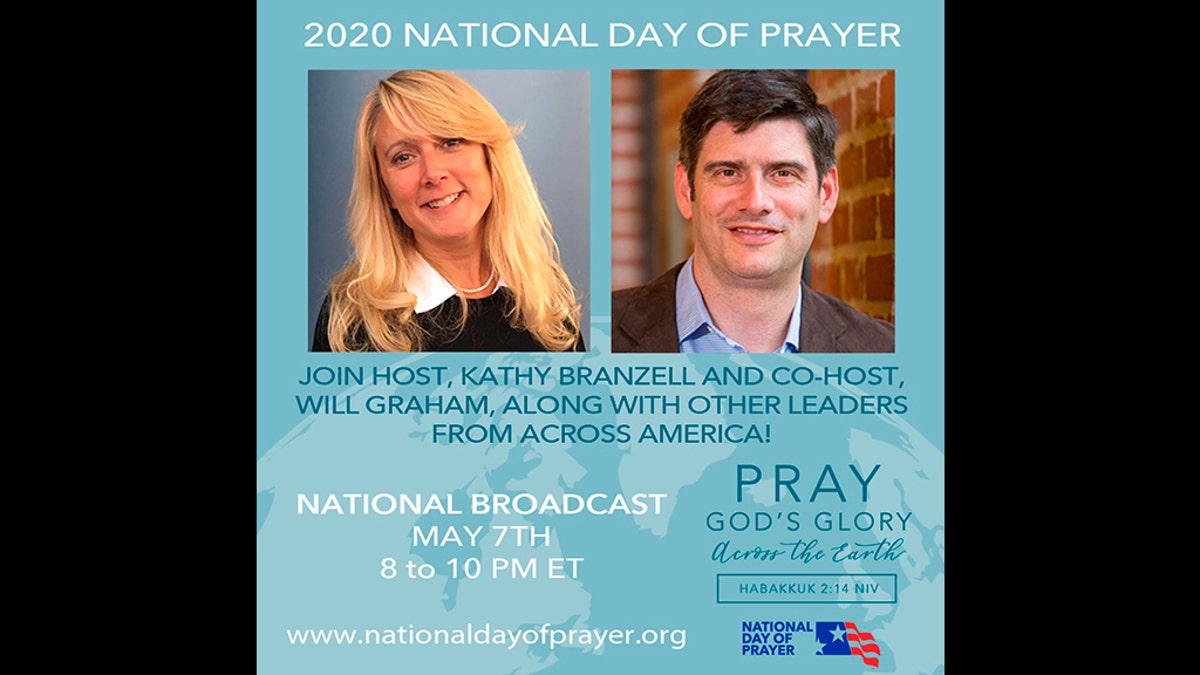 National Day of Prayer Task Force president Kathy Branzell is co-hosting the "virtual" National Day of Prayer National Broadcast with Evangelist Will Graham.