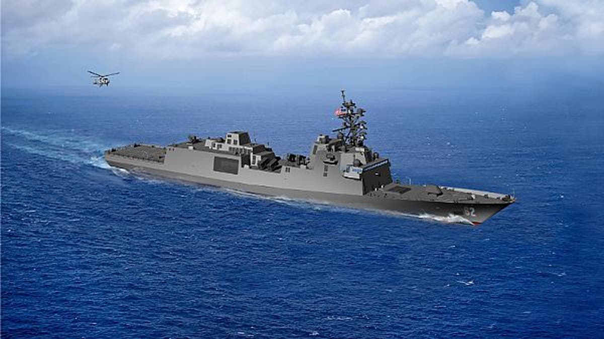 An artist rendering of the guided-missile frigate FFG(X).