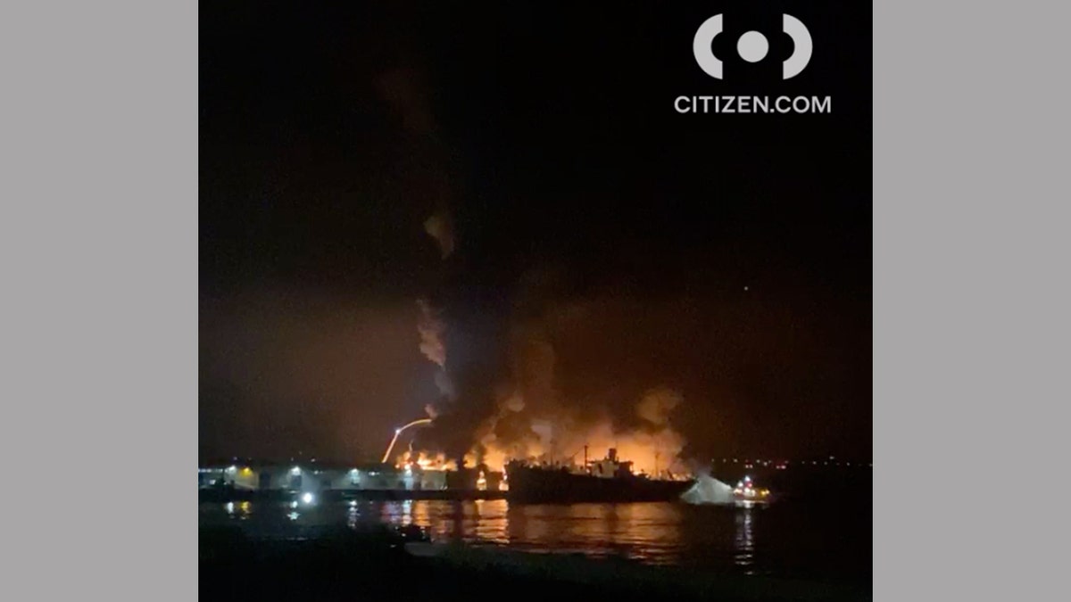 A large fire broke out at a warehouse along the San Francisco waterfront early Saturday morning.