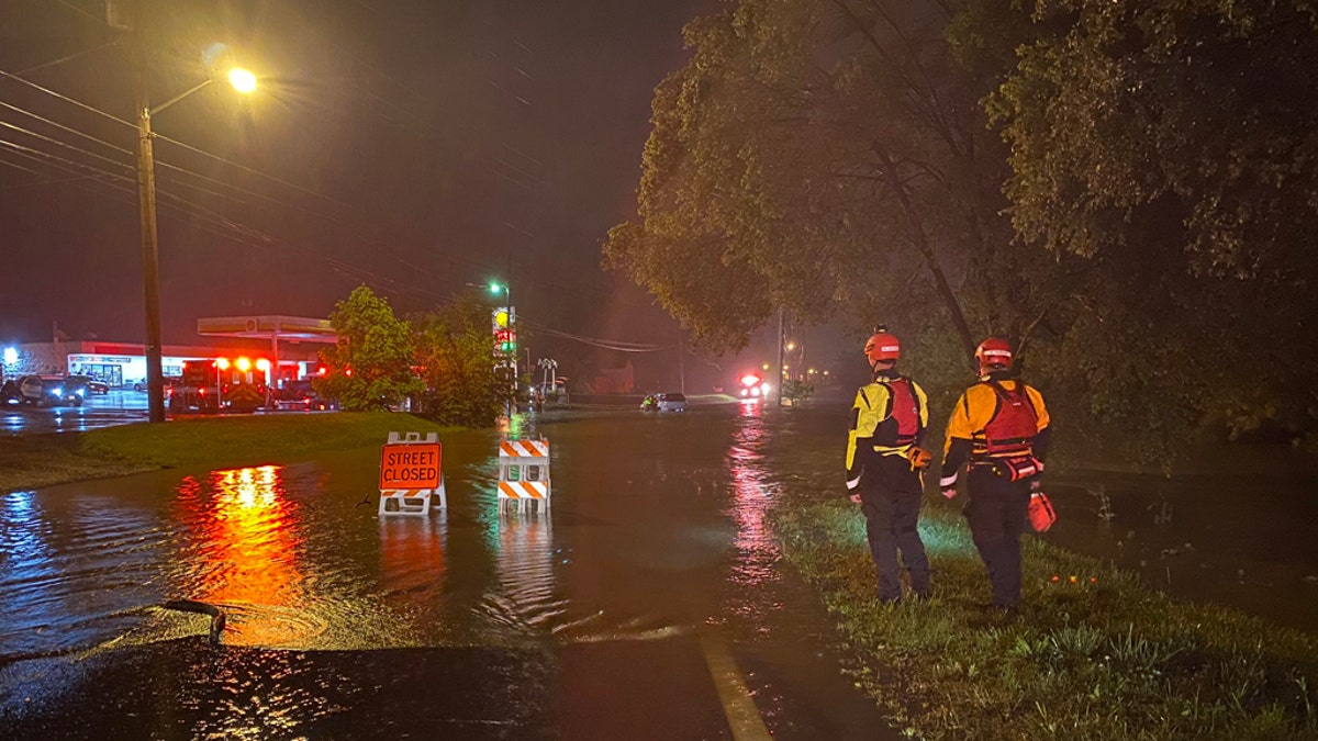 Swift-water rescued have been reported in Roanoke, Va. due to flooding.