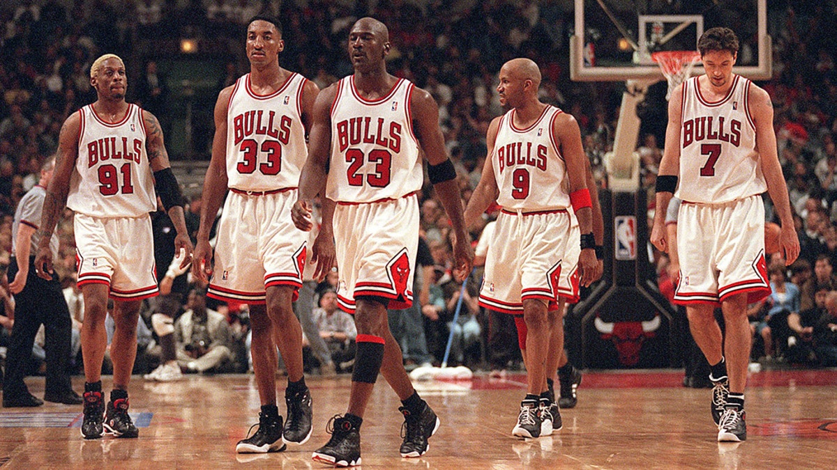 Lot Detail - 1997-98 Dennis Rodman Chicago Bulls Game-Worn Converse Shoes  (2)