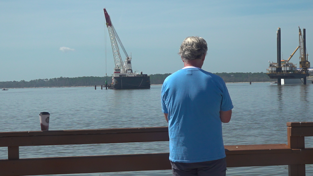Vistors look at the Golden Ray from the Savannah harbor (Fox News/Jayla Whitfield)