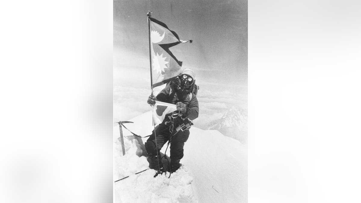 Mountain climber Junko Tabei becomes the first woman to stand on the summit of Mt. Everest in Nepal on May 16, 1975. (AP Photo)