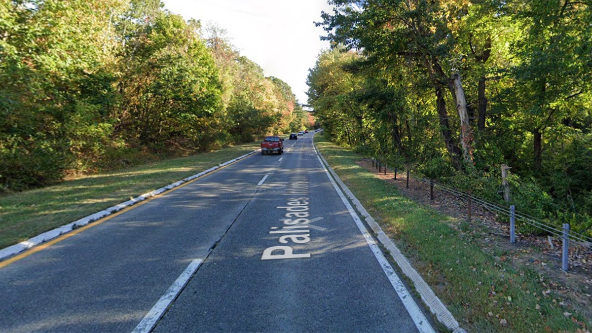 The Palisades Parkway runs 38 miles north from the George Washington Bridge through New Jersey and New York and with mostly two lanes in each direction.