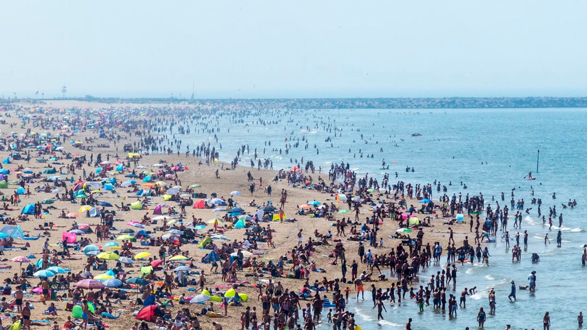 Crowded beach