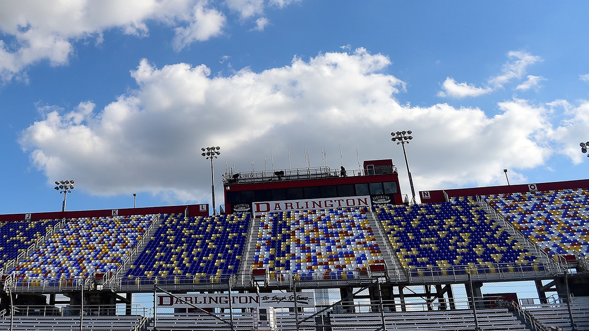 DARLINGTON, SOUTH CAROLINA - MAY 16: A general view of the grandstands at Darlington Raceway on May 16, 2020 in Darlington, South Carolina. NASCAR is preparing to resume the season with a race tomorrow after the nationwide lockdown due to the ongoing Coronavirus (COVID-19). (Photo by Jared C. Tilton/Getty Images)