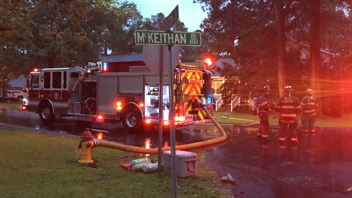 Two homes in Florence, South Carolina, caught fire after lightning strikes on Tuesday during severe thunderstorms.