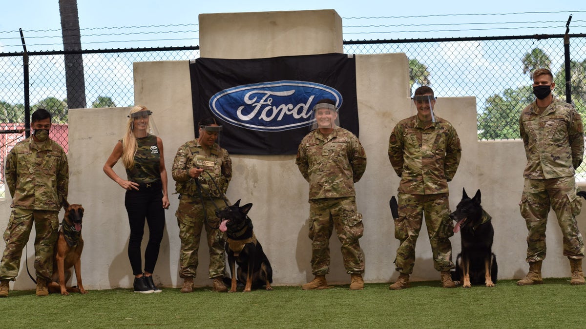 Ford Motor company distributed face shields to bases around America and overseas. (Ford Motor Co. photo)