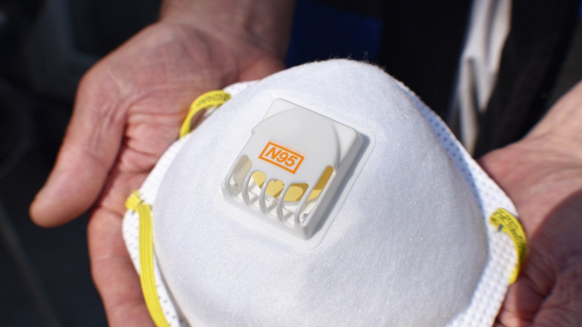 N95 respirator with a vent.
