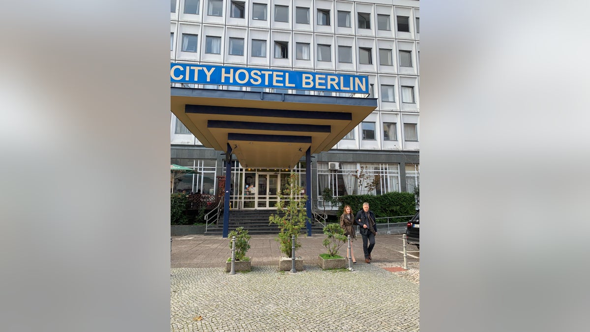 Cindy and Fred Warmbier, outside the Berlin City Hostel in Berlin, Germany, which is said to be an illegal money-maker for North Korea.