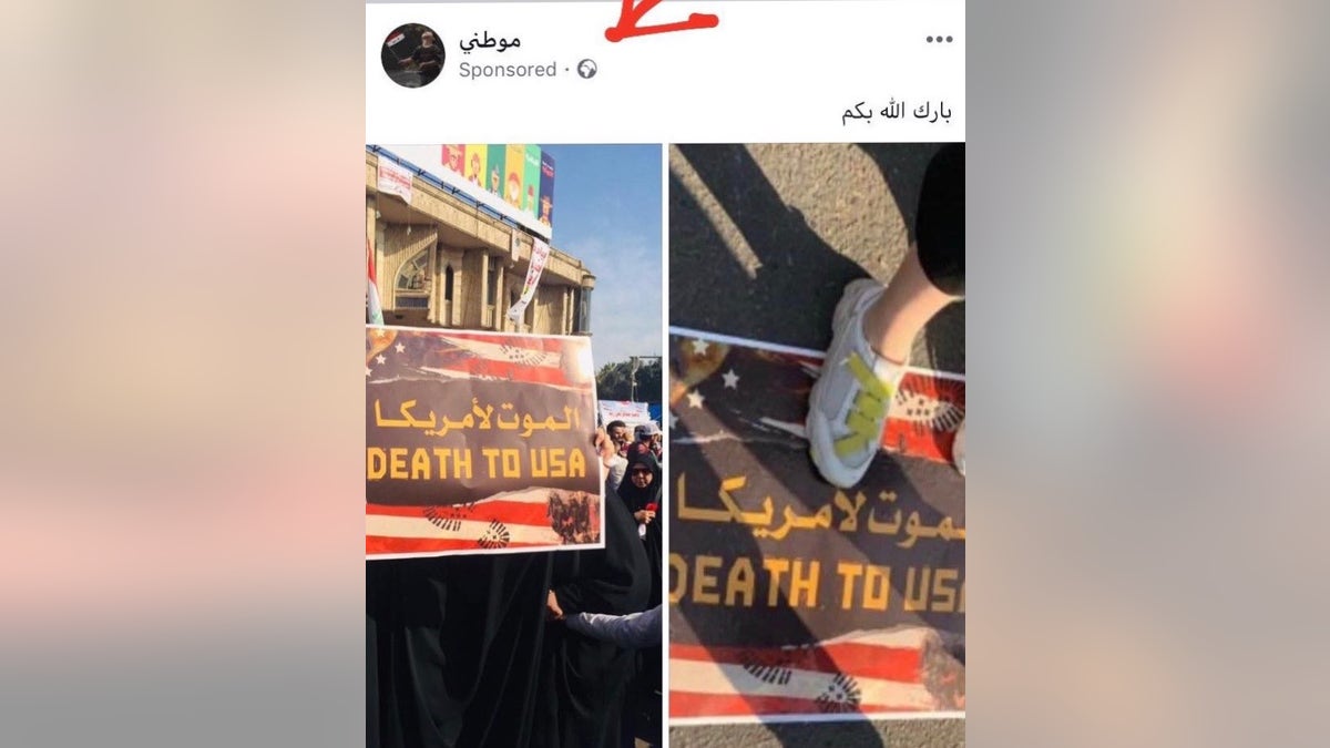 "Death to America" sponsored content on Facebook