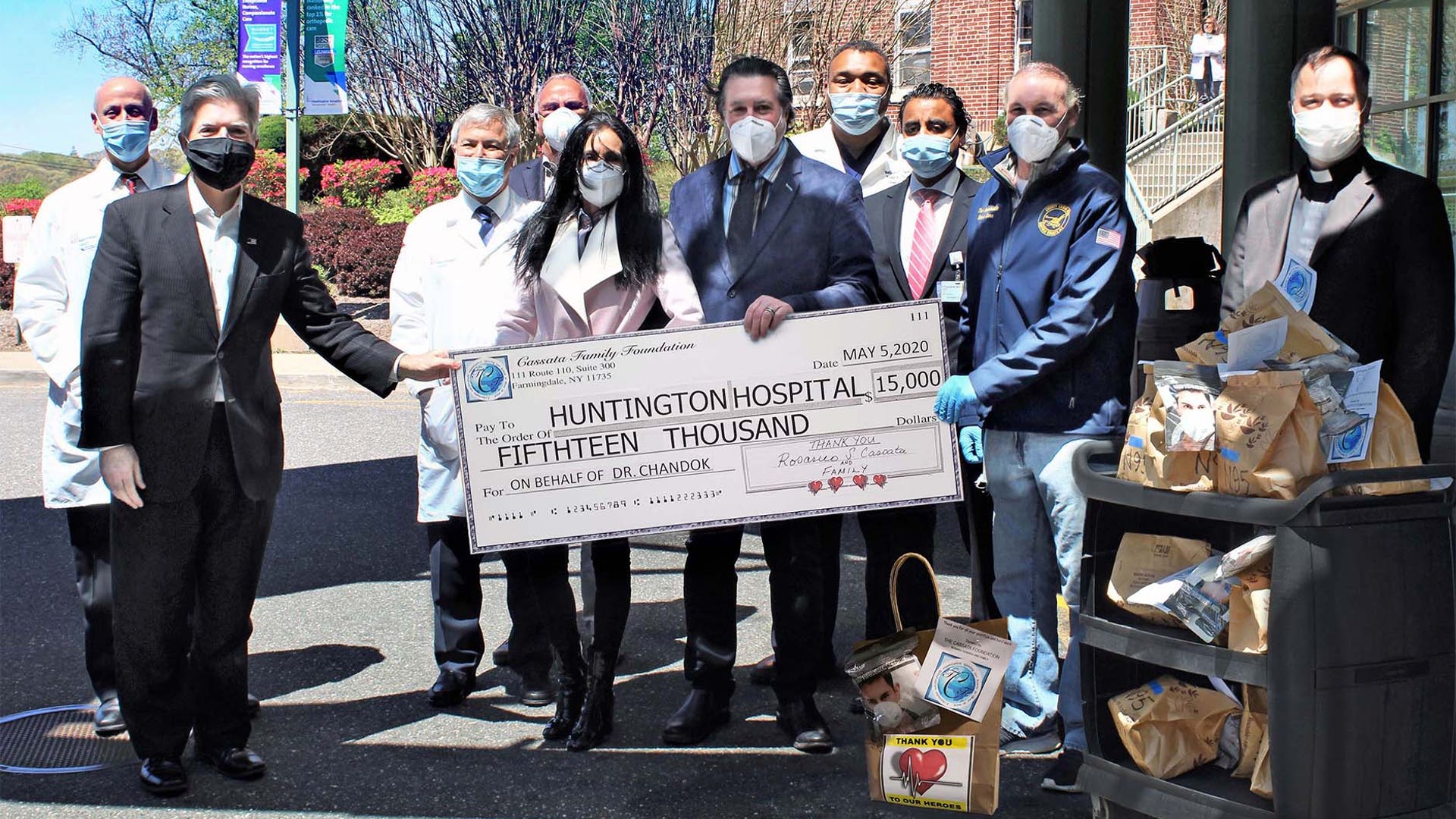 The Cassata Family Donates “1000” N95 Facemasks, “100” Meals and $15,000 to Huntington Hospital