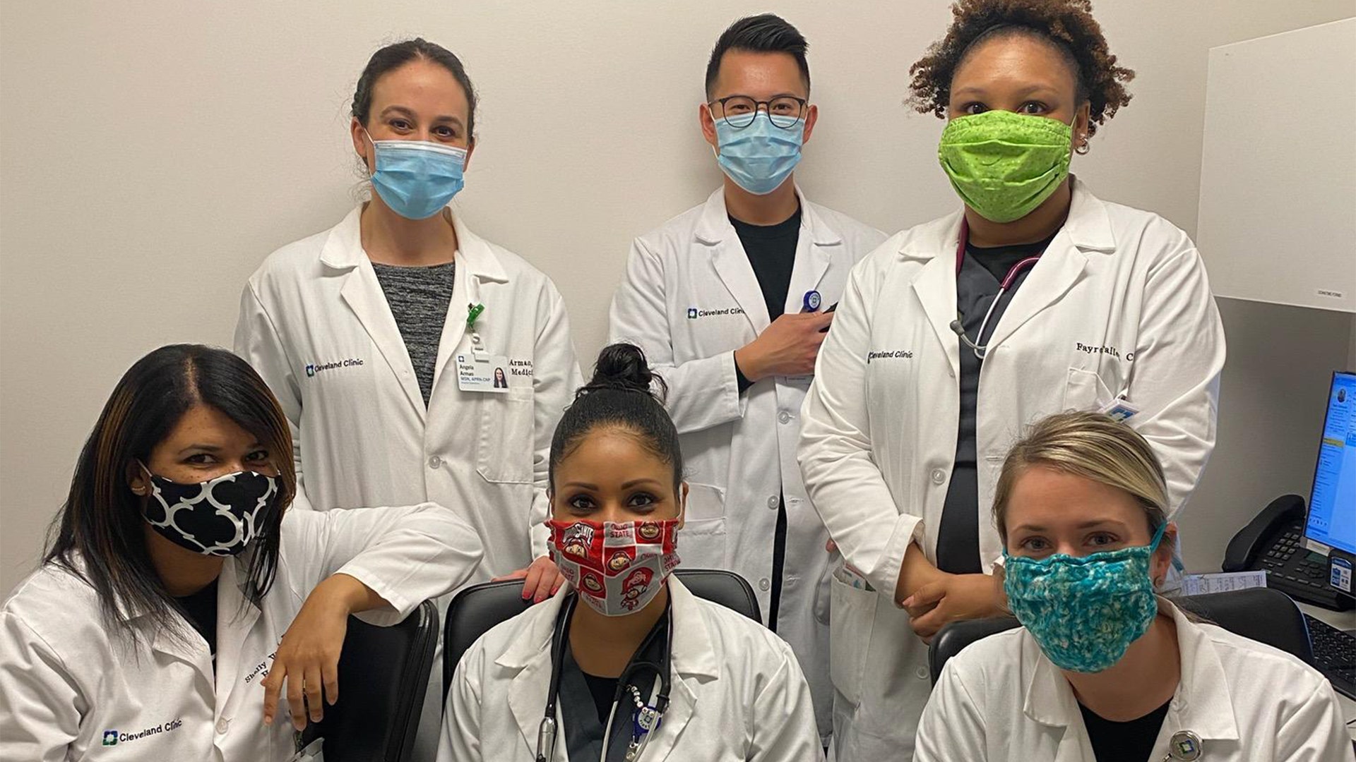 Attached are a few of the many staff members at Hillcrest Hospital working many hours to help save lives........