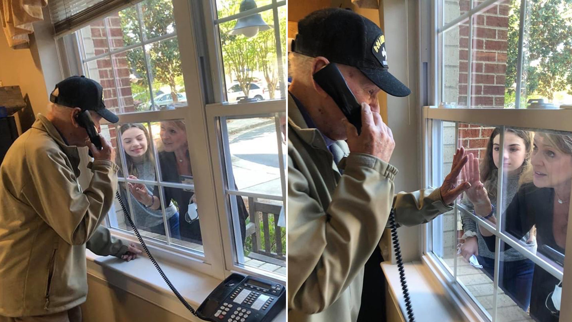 Just wanted to send pictures of my family going to see my dad and taking food to the staff at the retirement center where he is at. His name is Bill Whitley and he is 96 years old get ready to turn 97 on May 19. His father started our family business whitley’s Funeral Home back in 1913 and my father took it over. We miss him so much because we are so used to taking him to his favorite restaurants in town and bringing him his favorite candy and that we cannot do now He doesn’t fully understand what is going on. This moment was sweet and sad at the same time because as you can see I Cannot touch him or give him a hug. Everyone in my small hometown knows him because he is the funeral director as he is referred to. This is very hard on my family because we worry about him but at the same time we have to carry on our business of running the funeral home with the Quarantine going on. Just wanted to share our pictures with everyone thank you very much