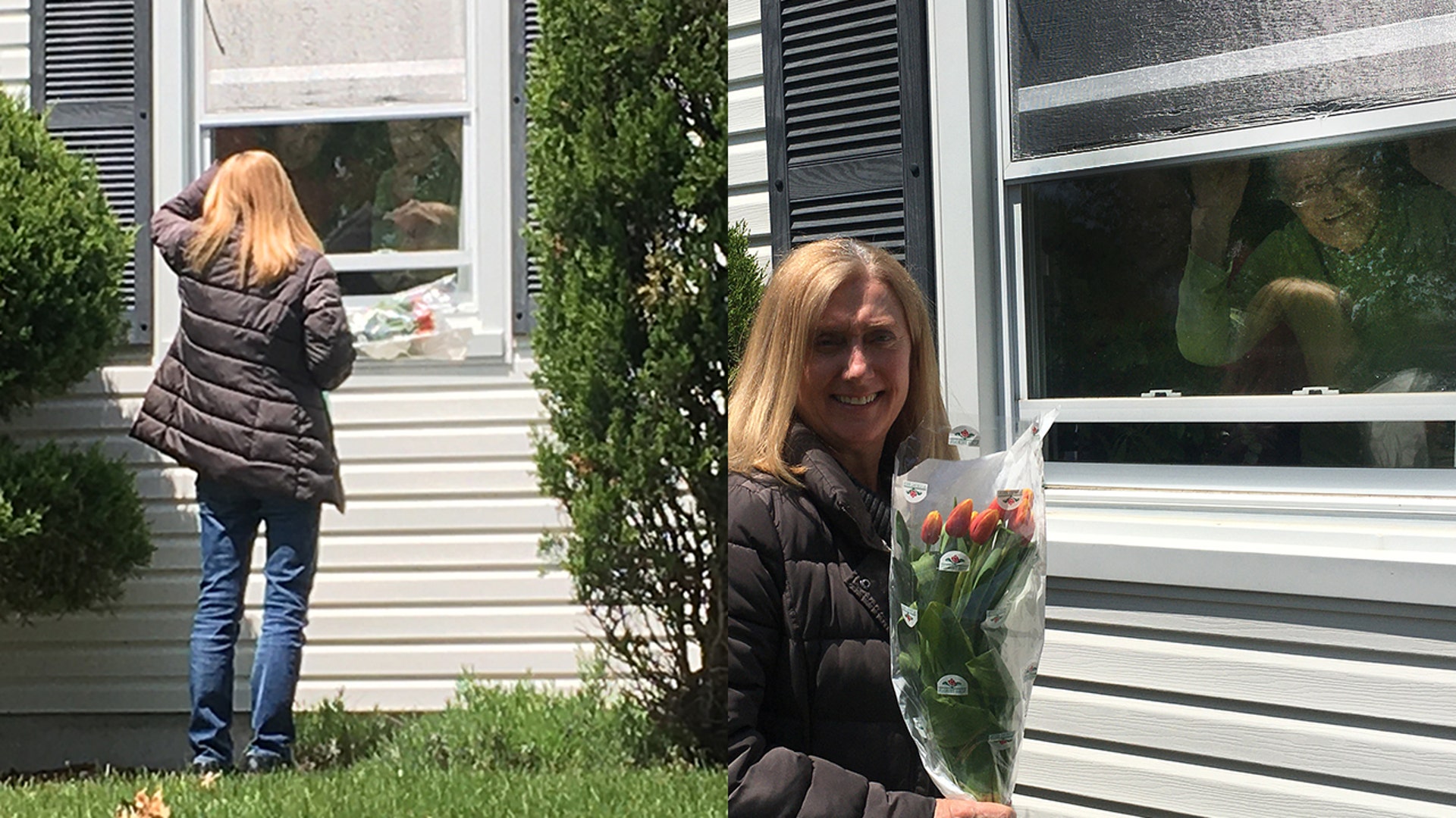 Coronavirus didn’t stop Lida to bring flowers to her 98 year old mother Elena