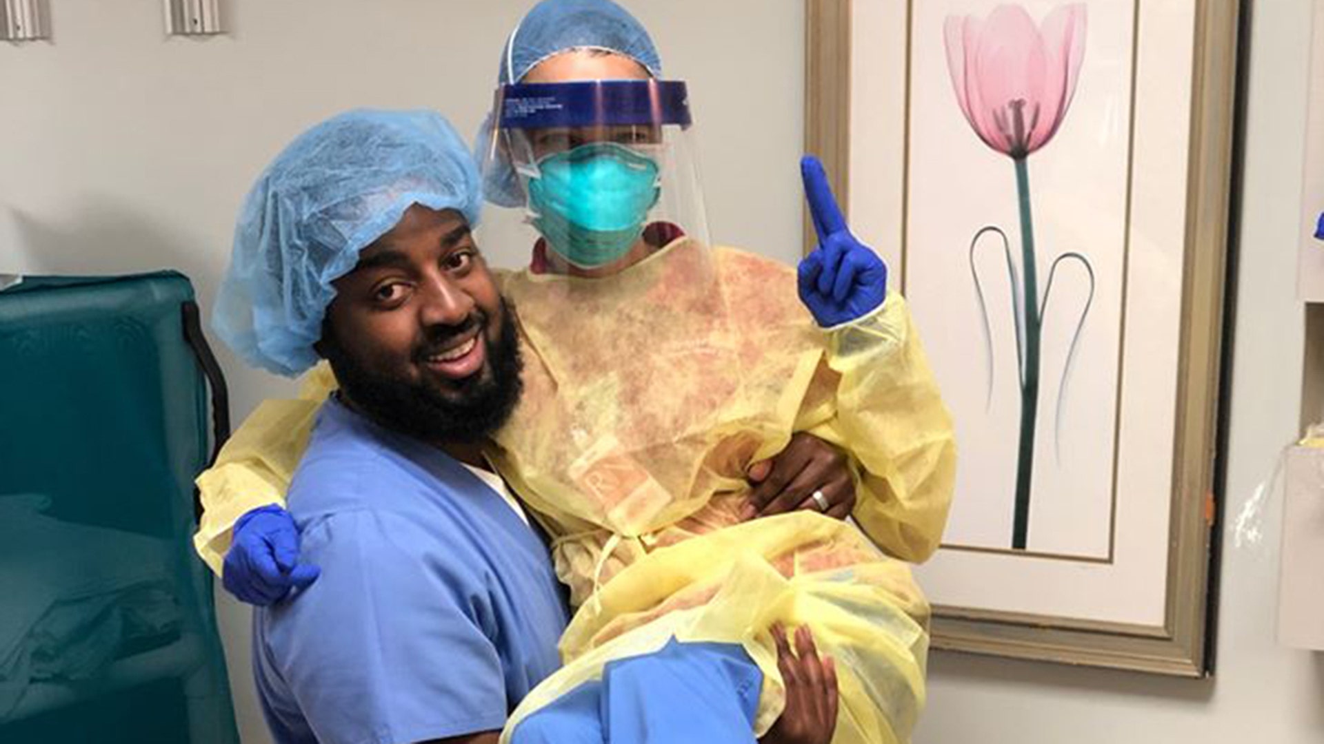 Hi, Here is a photo of Nurse Javid and Nurse Sharene of ACCESS Nursing COVID-19 Care Force. The nurses of the ACCESS Nursing COVID-19 Care Force continue to lift each other up every day! Sincerely, Michelle Barbero