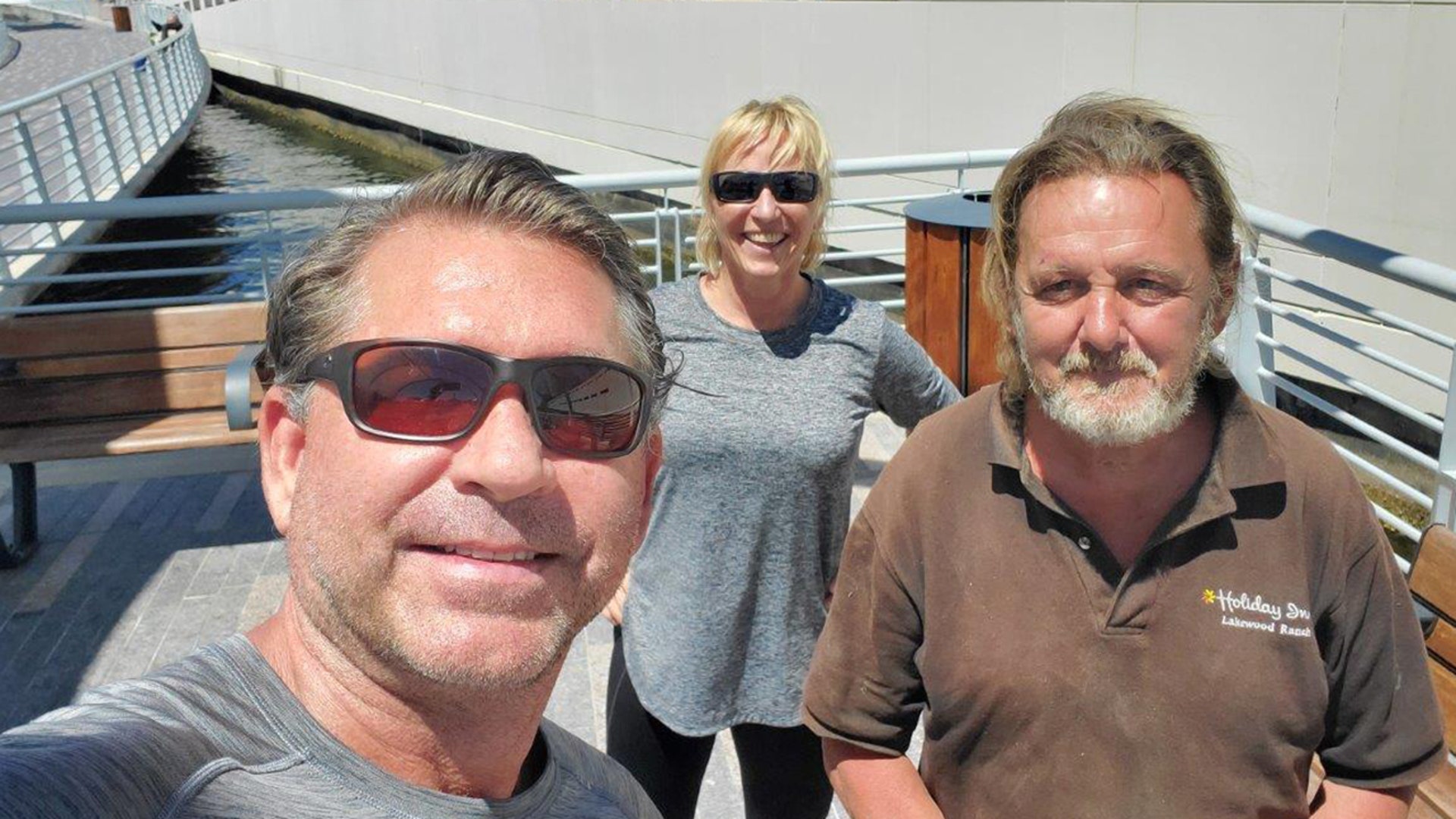 We met Timothy the other day while riding our bikes on the Tampa Riverwalk. He had been wearing the same clothes and had not showered for about 3 weeks. He was also shivering because it was very cold the night before and was just starting to warm up. We went to Walmart and got him a new camping backpack and loaded it up with items like work boots, socks, underwear, t-shirts, long sleeve shirts, a sweatshirt, toiletries and a warm waterproof jacket. We also gave him some money to shore up his finances for a little bit.