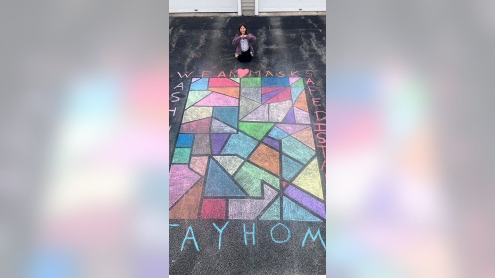 Thought this might be a great human interest – happy – story and picture from 9 year old! Below is Reilly Doherty a 3rd grade student in Auburn, MA about 45 minutes west of Boston. Reilly greatly misses her teachers, school and her friends. She also participates in soccer and cheerleading which she totally enjoys. She’s not the type of child to sit and play computer games all day so she decided she wanted to do something to spread a safety message to her family and friends. Her dad taped out the blocks in her driveway, she used chalk to patiently color each block, Removed the tape and then wrote the message. Perhaps I’m prejudiced since she is my granddaughter but I think it’s a splendid work from Such a young girl and it sends a heartfelt message showing how this pandemic has affected not just adults but children too. I hope you will find some way to use this brief story. If you have any questions or would Like further information, please do not hesitate to contact me – I would love to hear from Fox. I’m a big fan!!!! Thank you for your consideration. Linda Doherty