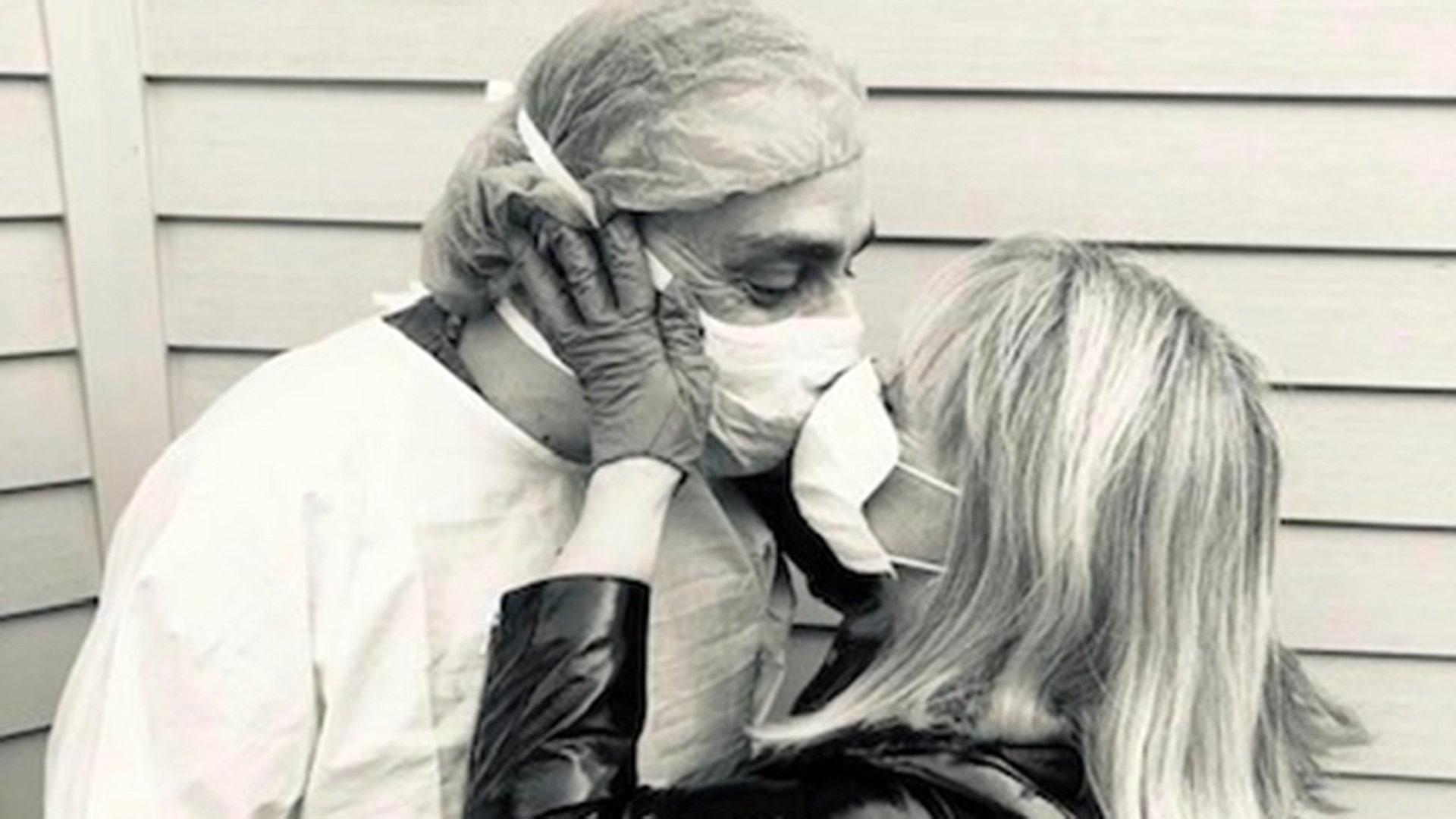 This is a photo of me sending my husband, Dr. John Iguidbashian off for another day of work. He is a pediatric heart surgeon in Portland, OR. He just kept working during the Coronavirus crisis because those babies and children need people like him. He is truly my hero❤️