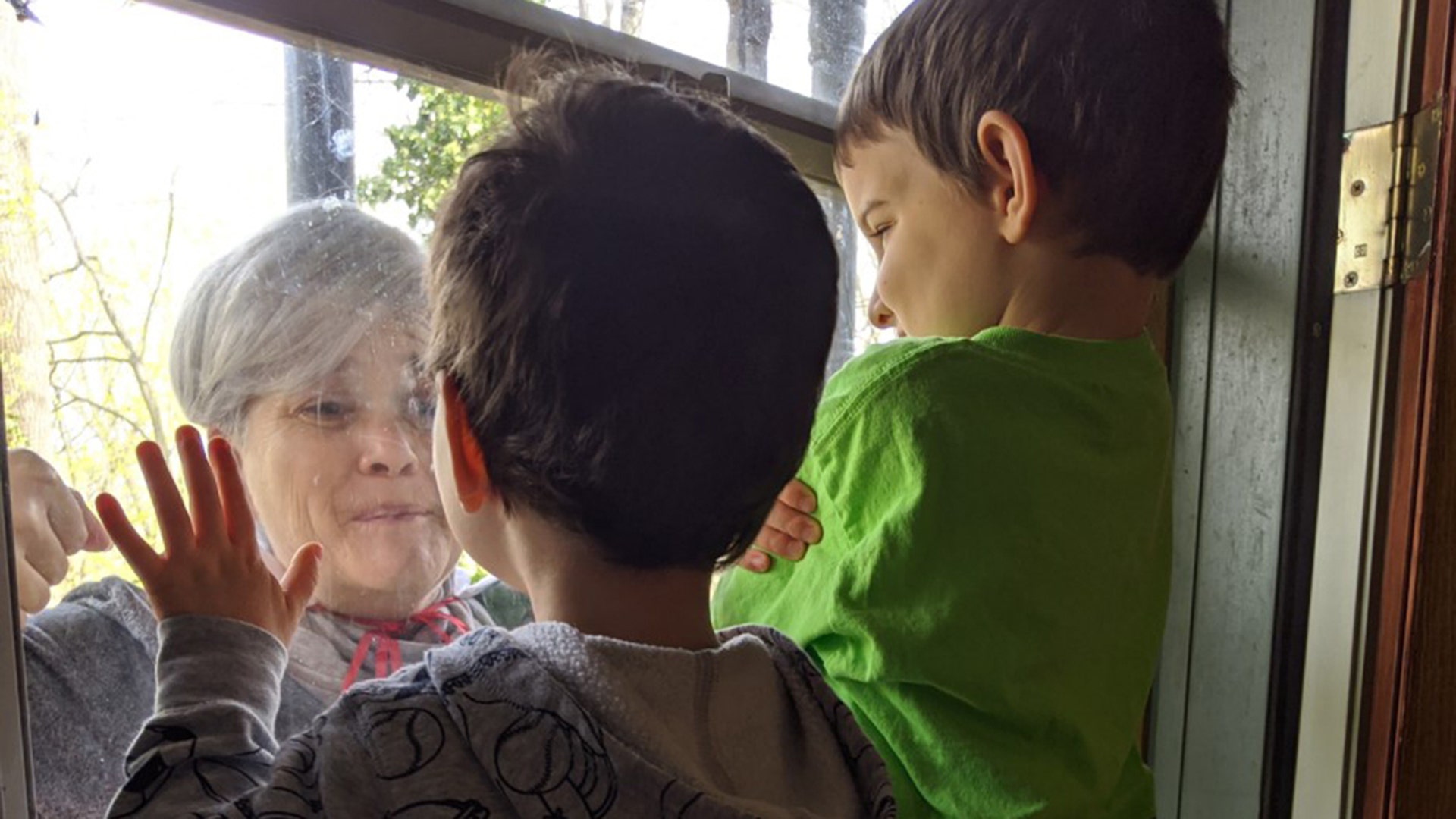 Went to play the quarantine version of hide and seek with my grandsons. I’m wearing my “Super Me Maw” cape so I can fly. 😊