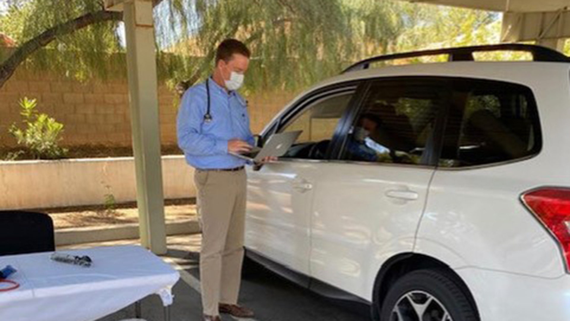 In response to the COVID-19 pandemic and out of concern for our patients and staff, Cornerstone Family Medicine instituted drive-up visits! Our goal was to continue to provide care for all health care needs, including our healthy patients. Many of our patients are elderly who need follow up care for well-checks such as blood pressure, diabetes checks, cholesterol and COPD follow-ups, etc. We were concerned that they would not receive the up to date treatments they needed to maintain optimum health. One month ago we began seeing our patients in their own cars to reduce risk on their part. Our doctors and providers are now battling heat warnings and 100+ degree days, but continue to serve both healthy and sick patients in our community. Our patients truly appreciate the sacrifices made on the part of our medical providers.