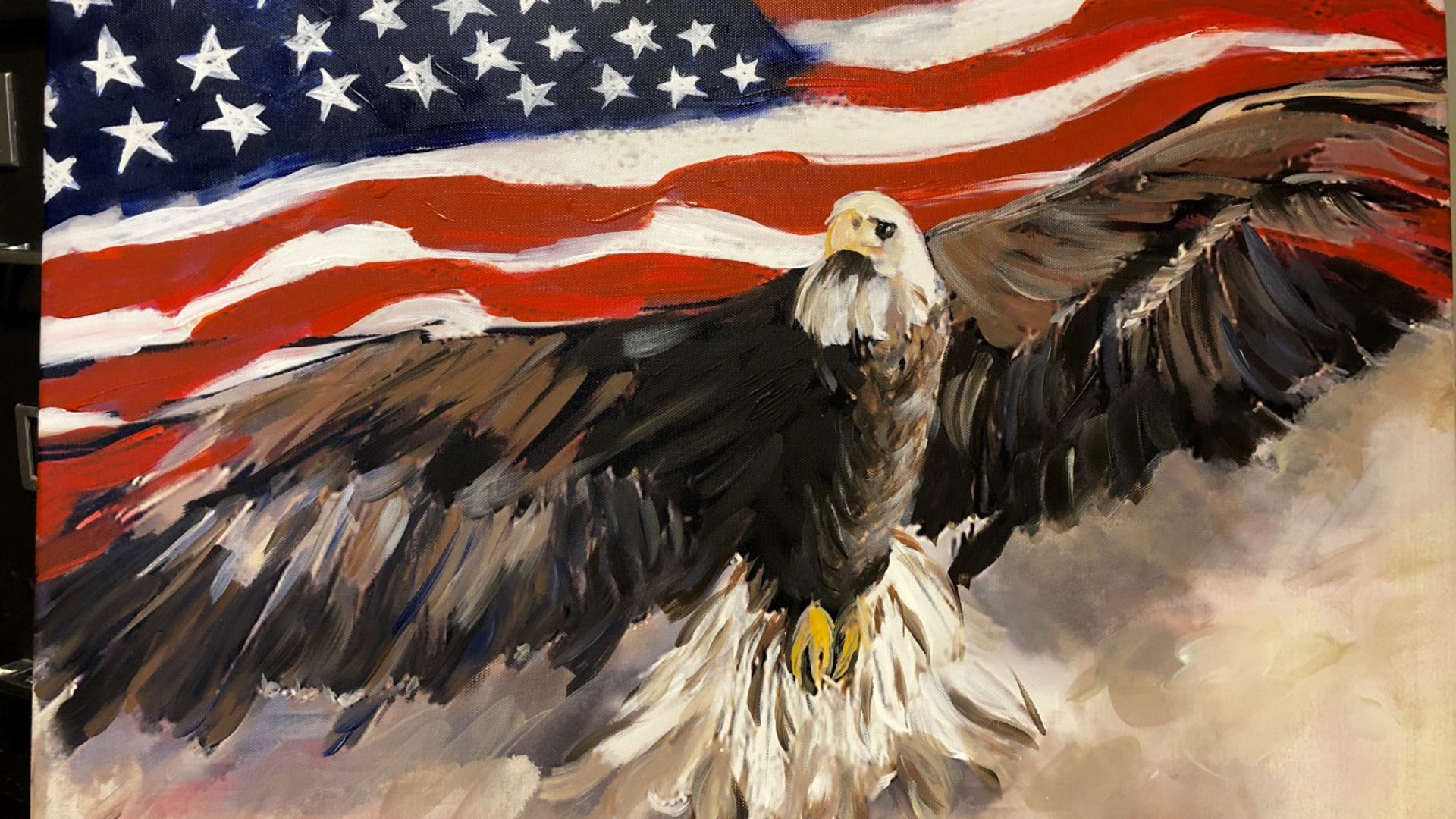 First, gotta say, thanks Fox News, for being our go-to channel. I painted this yesterday titled “Flying Free”, in the spirit of sharing a patriotic hug. I’ve been an art director for 30 years and artists are suffering through this crisis, their revenue has evaporated. Please give a shout out to all the artists! They are painting on a wing and a prayer and trusting in a better tomorrow! Art heals the soul. Thank you for sharing! Sincerely, Colleen Buchweitz