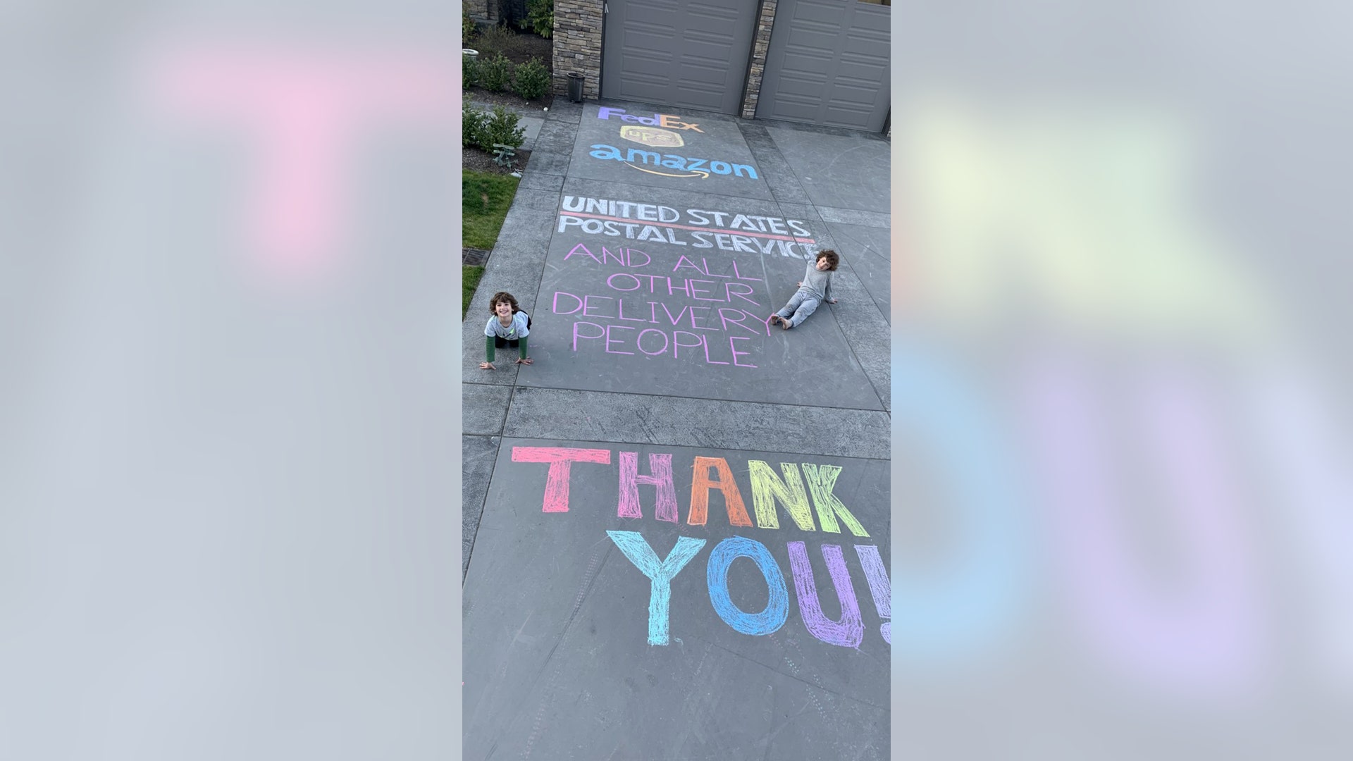 With my new found love/hate relationship with homeschool I find myself trying to find new ways to not only be creative but to also recognize that these times are real and that I’m going to show my boys a way we can give back when staying home to help save lives. My husband is one of those essential workers, so it’s just us three at home most weeks. If our little art projects puts a smile on someone’s face in these times then I’d say we did our part. Thank you for considering our picture! Be safe, Kara Langus