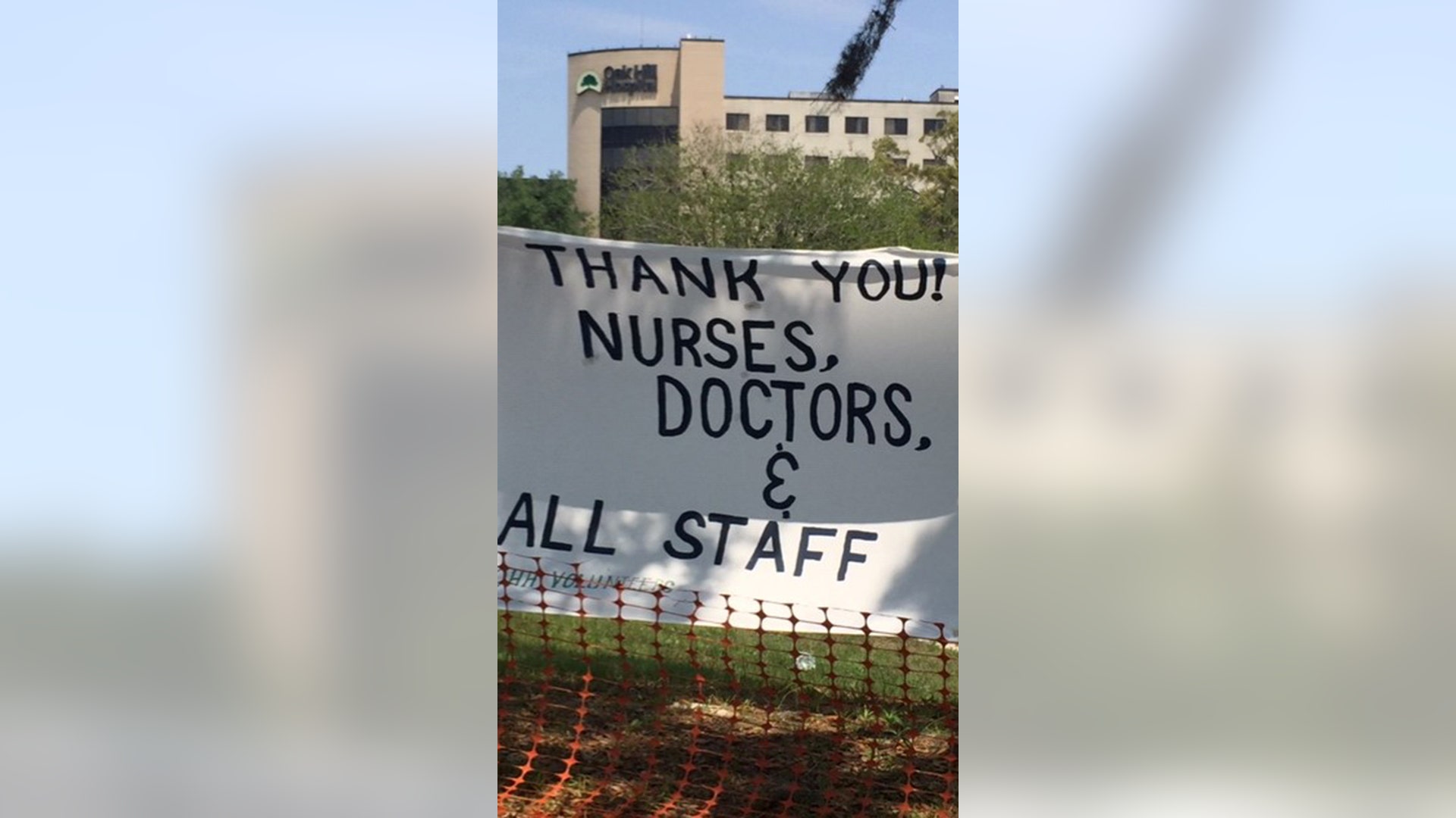 My wife and I usually volunteer at Oak Hill Hospital in Spring Hill, Florida. Since volunteer activities have ceased, we wanted to do something to show our support for those still in the trenches