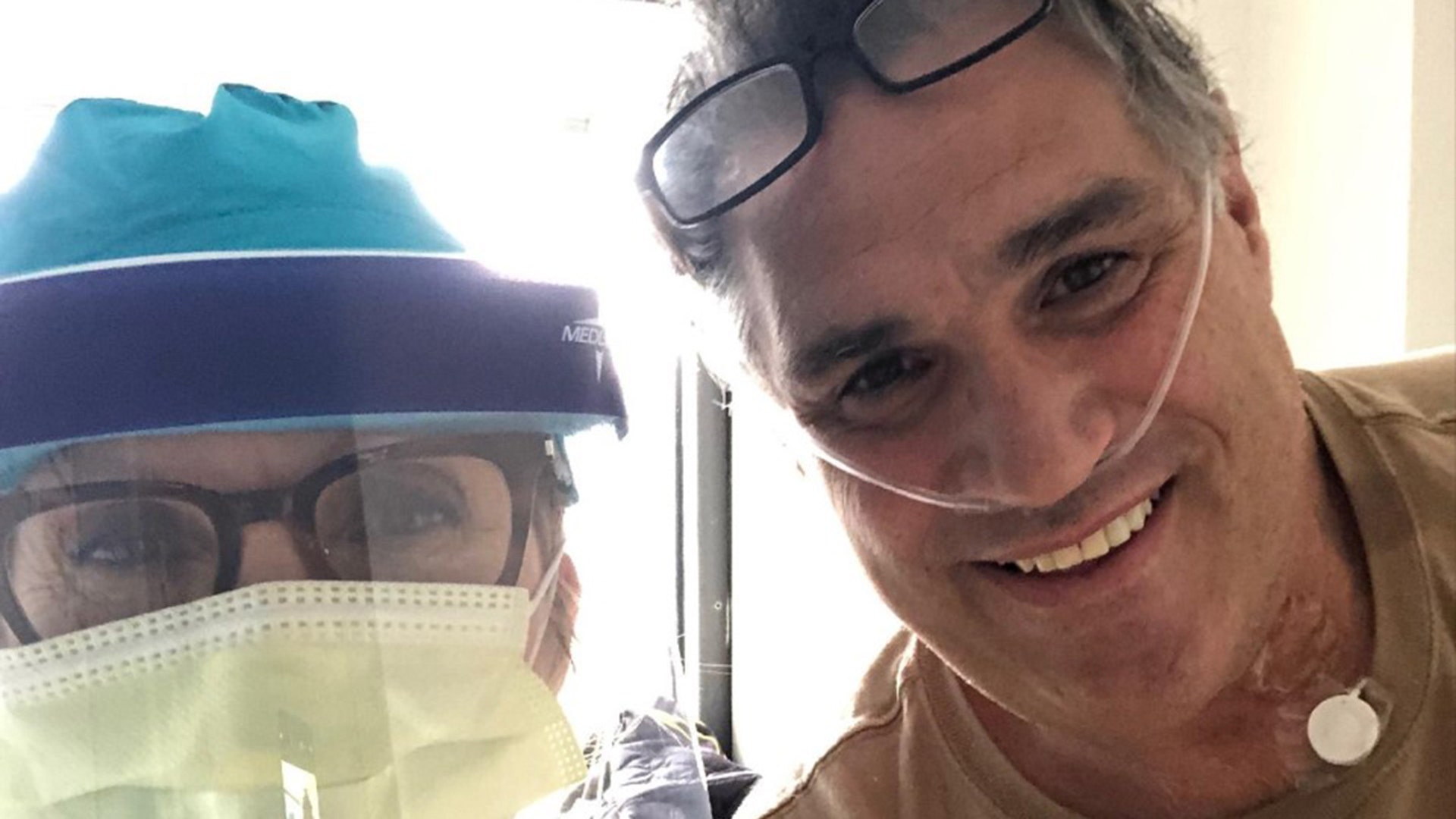 After 13 days at Mount Siani hospital in Manhattan my twin brother is finally home. His care was outstanding while he suffered through pneumonia and was on oxygen as a result of this terrible pandemic. Special thanks go out to Teresa (in photo on day of discharge Sunday 4/5). What a beautiful way to celebrate Palm Sunday. We were blessed and will now turn our prays to our family, friends and neighbors going through similar situations. Godspeed.