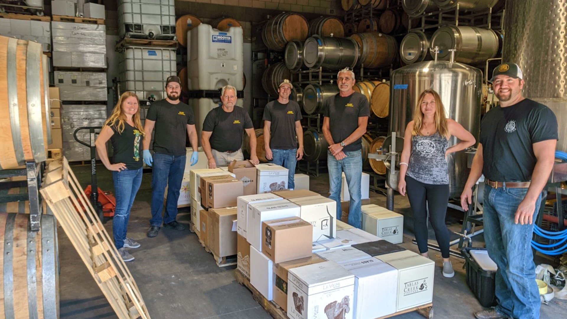 ICU, We See You The San Luis Obispo wine community showed gratitude for local ICU staff, and other first responders with a second round of wine donations on April 23, 2020. Over 40 wineries from across the county participated in gifting cases and thank you notes to employees at Twin Cities, Sierra Vista, French and AG hospitals. Staff from Kelsey See Canyon Vineyards and Lone Madrone/Bristols Cider House delivered nearly 20 cases of wine to each hospital, earning cheers from excited doctors and nurses.