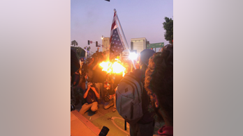 Los Angeles protest erupts over George Floyd death; American flag burned, Hwy 101 blocked